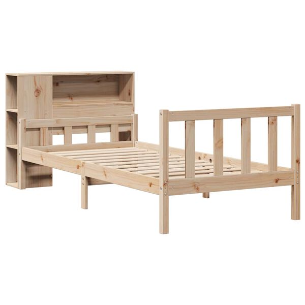 vidaXL Lit biblioth&egrave;que sans matelas 90x190 cm bois de pin massif