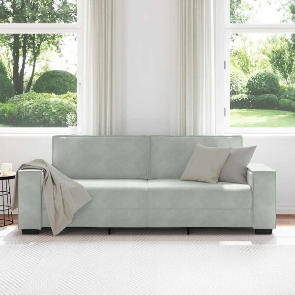 vidaXL Canap&eacute; &agrave; 3 places Gris clair 180 cm Velours
