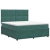 vidaXL Lit boxspring avec matelas Vert fonc&eacute; 140 x 200 cm Velours