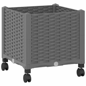 vidaXL Jardini&egrave;re avec Roues Gris clair 40 x 40 x 48 cm PP