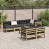 vidaXL Salon de jardin 8 pcs avec coussins bois de pin impr&eacute;gn&eacute;