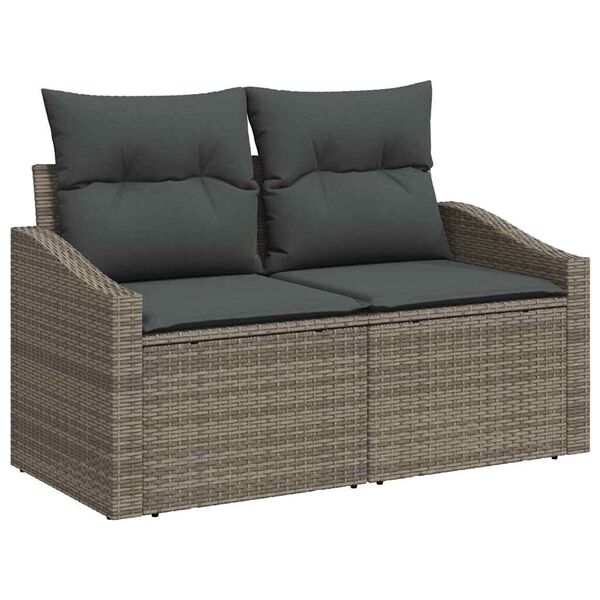 vidaXL Ensemble de salle &agrave; manger pour jardin 8 pcs Gris et marron