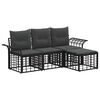 vidaXL Ensemble de canap&eacute;s d'ext&eacute;rieur 4 pc Noir et Gris fonc&eacute;