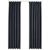vidaXL Rideaux occultants avec crochets 2 pcs Anthracite 140x245 cm