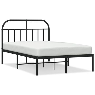 vidaXL Cadre de lit métal sans matelas avec tête de lit noir 120x190cm