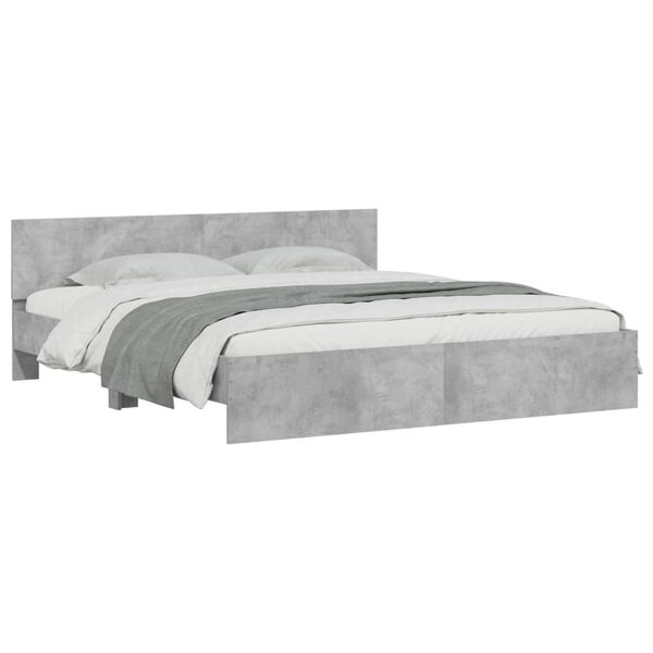 vidaXL Cadre de lit sans matelas gris b&eacute;ton 180x200 cm