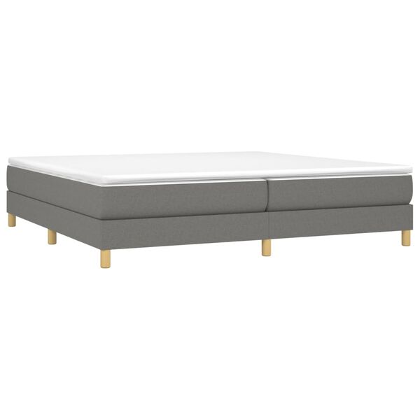 vidaXL Sommier &agrave; lattes de lit avec matelas Gris fonc&eacute; 200x200cm Tissu
