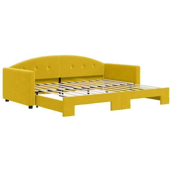 vidaXL Lit de jour avec lit gigogne jaune 90x200 cm velours