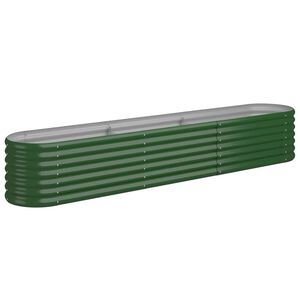 vidaXL Lit surélevé de jardin Acier galvanisé 224x40x36 cm Vert