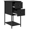 vidaXL Cabinet de chevet avec tiroir 2 pcs Ch&ecirc;ne noir 32 x 42 x 70 cm