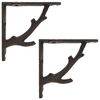 vidaXL Supports d'&eacute;tag&egrave;re murale 2 pc Marron ancien 10 x 10 x 3 cm