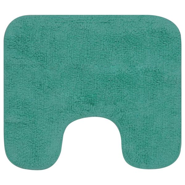 vidaXL Jeu de tapis de salle de bain 3 pcs Tissu Turquoise