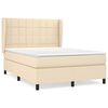 vidaXL Sommier &agrave; lattes de lit avec matelas Cr&egrave;me 140x190 cm Tissu