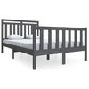 vidaXL Cadre de lit sans matelas gris bois massif