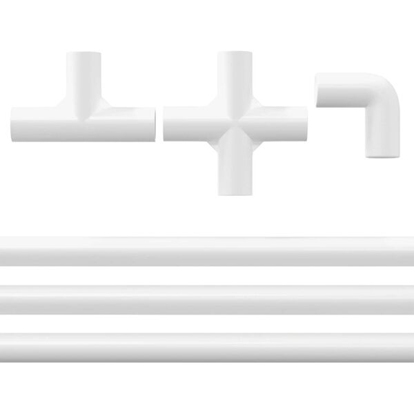 vidaXL Tube PVC 12 pcs Blanc 12,2 x 1,8 x 500 mm PP et PE