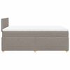 vidaXL Sommier à lattes de lit avec matelas taupe 120x190 cm tissu