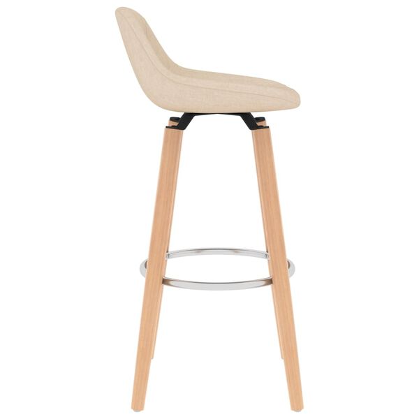 vidaXL Tabourets de bar lot de 2 cr&egrave;me tissu