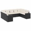 vidaXL Salon de jardin 9 pcs avec coussins noir r&eacute;sine tress&eacute;e