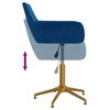 vidaXL Chaises pivotantes à manger lot de 6 Bleu Velours