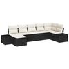 vidaXL Ensemble de canap&eacute; de jardin 7 pc Noir polyrotin