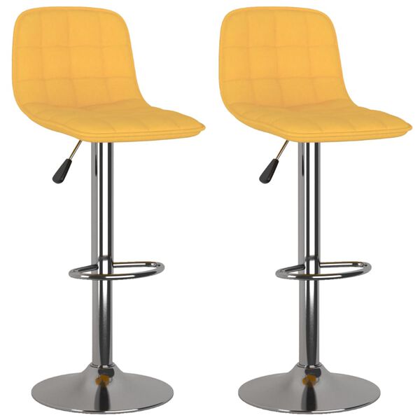 vidaXL Tabourets de bar lot de 2 jaune tissu