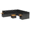 vidaXL Patio Sofa Set 10 place Black