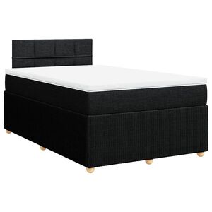 vidaXL Sommier &agrave; lattes de lit avec matelas Noir 120x200 cm Tissu