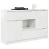 vidaXL Buffet Blanc brillant 100 x 30 x 65,6 Bois d'ing&eacute;nierie
