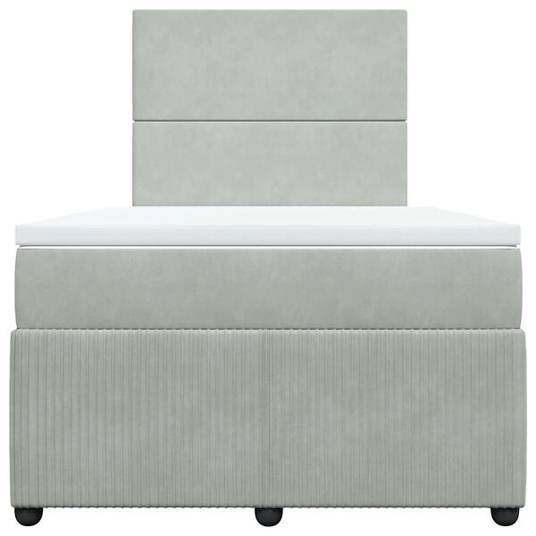 vidaXL Sommier &agrave; lattes de lit et matelas Gris clair 120x200cm Velours