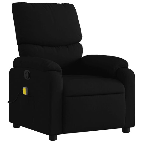 vidaXL Fauteuil inclinable de massage noir tissu