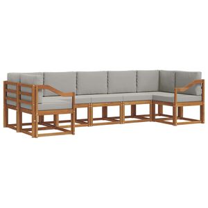 vidaXL Ensemble de canap&eacute;s d'ext&eacute;rieur 7 pc Naturel et gris clair