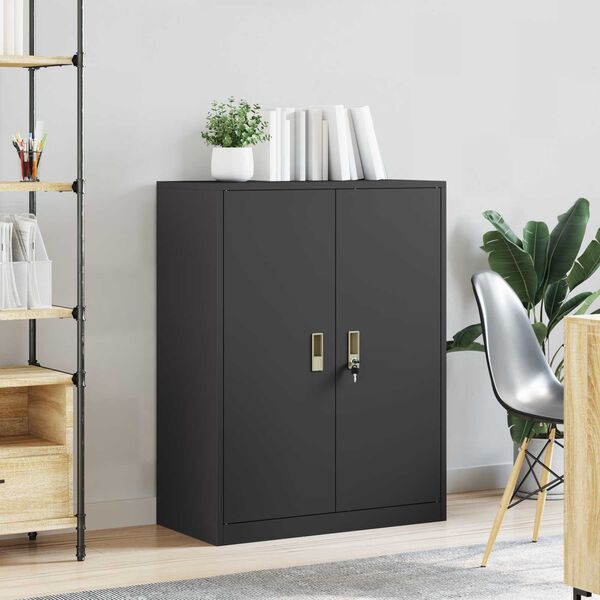 vidaXL Armoire de rangement Noir 80 x 40 x 105 cm Acier