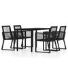 vidaXL Ensemble &agrave; manger de jardin 5 pcs Noir