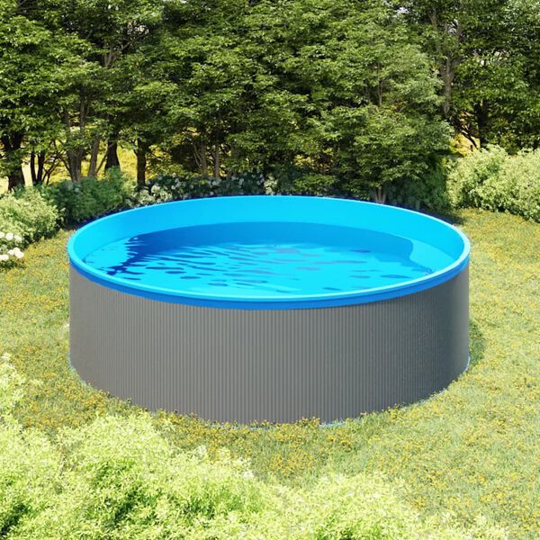 vidaXL Piscine &agrave; &eacute;claboussures 350x90 cm Gris