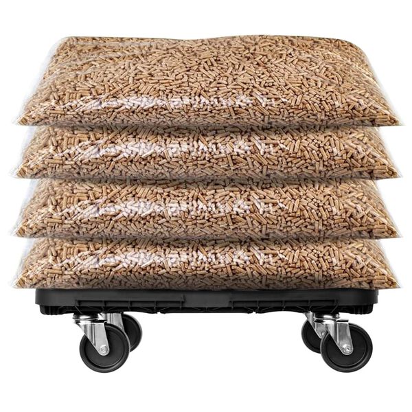 vidaXL Chariots de transport 3 pcs noir polypropyl&egrave;ne 300 kg