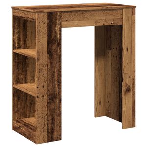 vidaXL Table de bar avec &eacute;tag&egrave;res vieux bois bois d'ing&eacute;nierie