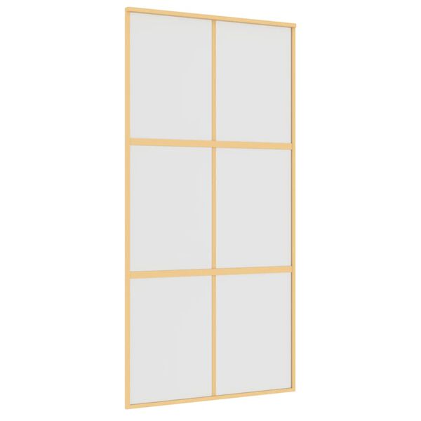 vidaXL Porte coulissante dor&eacute; 102,5x205 cm verre ESG d&eacute;poli aluminium