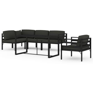 vidaXL Salon de jardin 6 pcs avec coussins Aluminium Anthracite