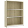 vidaXL Biblioth&egrave;que Blanc ch&ecirc;ne sonoma 80x24x108 cm bois d'ing&eacute;nierie