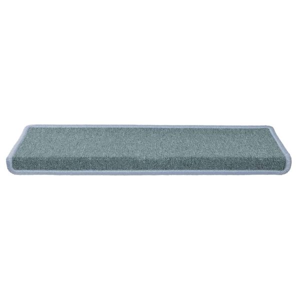 vidaXL Tapis d'escalier 30 pi&egrave;ces 65 x 21 x 4 cm Bordure rectangulaire bleu marine