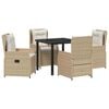 vidaXL Ensemble de salle &agrave; manger pour jardin 5 pc Beige et Gris clair