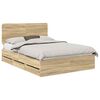vidaXL Cadre de lit Ch&ecirc;ne Sonoma 160 x 200 cm Bois Ing&eacute;nierie