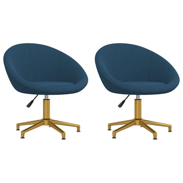 vidaXL Chaises &agrave; manger lot de 2 bleu velours