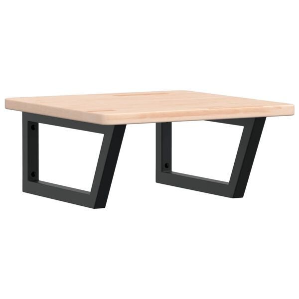 vidaXL Étagère de vasque murale acier et bois de chêne massif