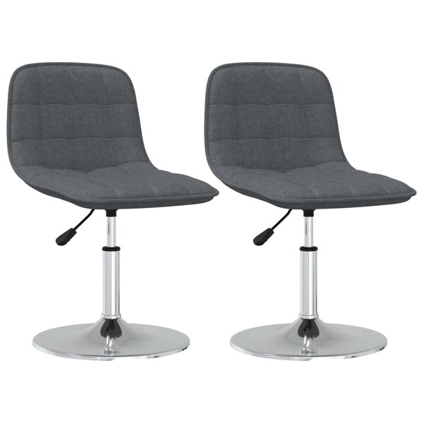 vidaXL Chaises pivotantes &agrave; manger lot de 2 gris fonc&eacute; tissu
