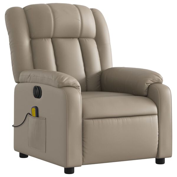 vidaXL Fauteuil de massage inclinable &eacute;lectrique cappuccino similicuir