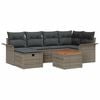 vidaXL Ensemble de canap&eacute; de jardin avec coussin 7 pcs Gris polyrotin