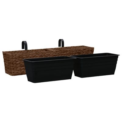 vidaXL Pots de fleurs 2 pcs jacinthe d'eau marron