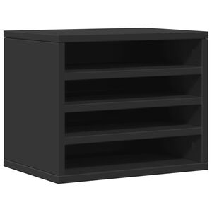 vidaXL Organisateur de bureau noir 36x26x29,5 cm bois d'ing&eacute;nierie