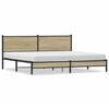 vidaXL Cadre de lit en m&eacute;tal sans matelas ch&ecirc;ne sonoma 200x200 cm